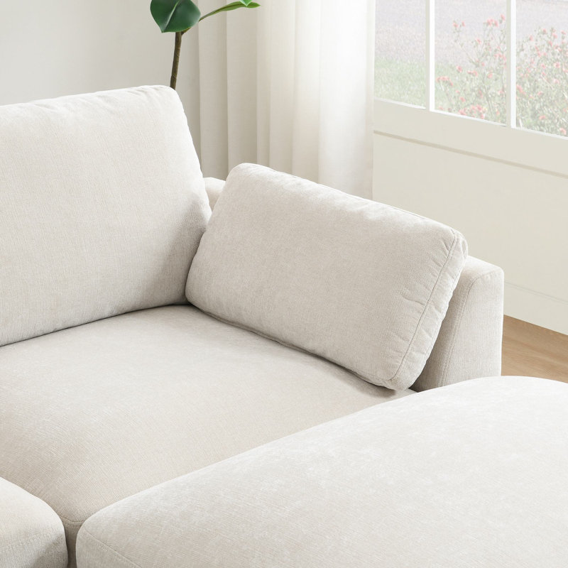 Canapé modulaire en L 130 po Jibria, Beige