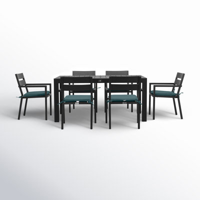Eartha 6 - Person Patio Dining Set with Rectangular Table , Cushions Included