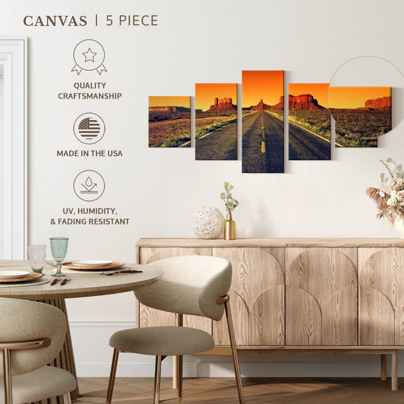 Sunset At Monument Valley Road, 24" H x 55" W