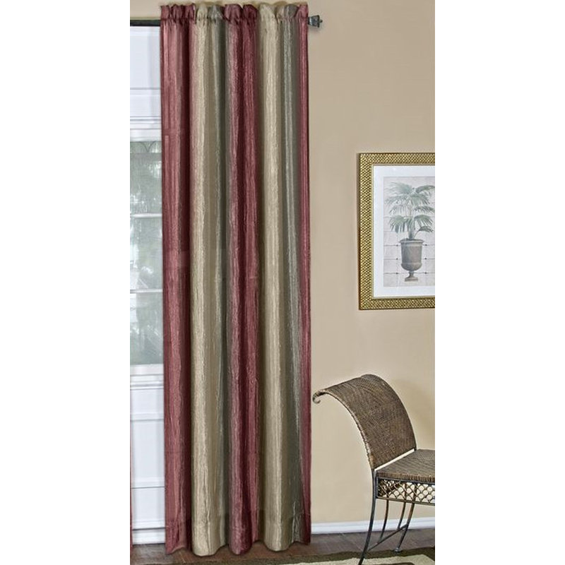 Semi Sheer Curtain Single Panel, 50" W x 63" L, Burgundy