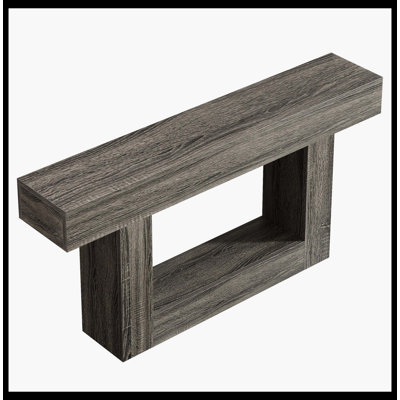 63" Wooden Console Table, Farmhouse 2-Tier Sofa Table Entryway Table