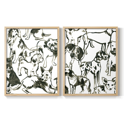 Impression encadrée Canine Collage I-Premium - prête à être accrochée - aucun clou requis - aucun clou requis
