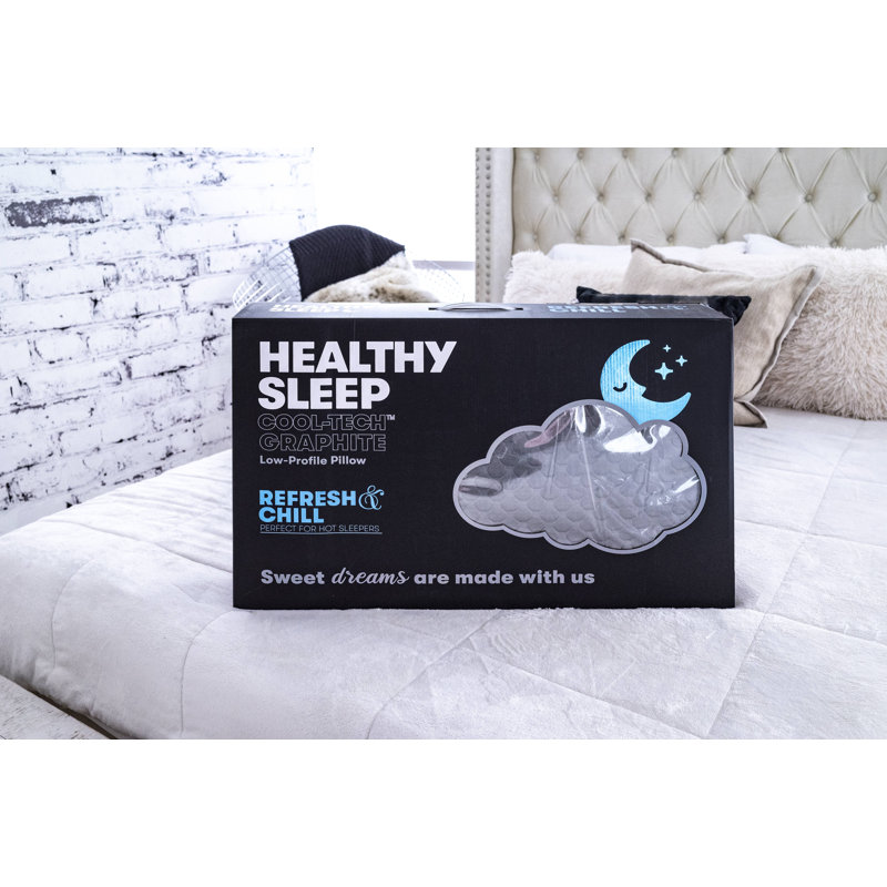 Oreiller en bonne santé Cool-Tech avec graphite, Très grand, Gris / blanc