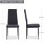 Ensemble de table et chaises de cuisine 5 pièces avec plateau en verre trempé noir et 4 chaises en cuir noir-2039244156-2039244155