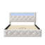 Apricot Velvet Ottoman Bed, RGB LED Headboard With Adjustable Height, European Double (140X200cm) & King (160X200cm) ,-1943562875