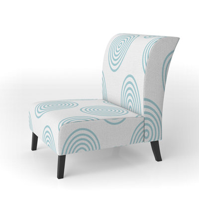 Blue Abstract Dot - Upholstered Patterned Accent Slipper Chair