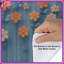 Housses de couette orange, fleurs bleues-126343555