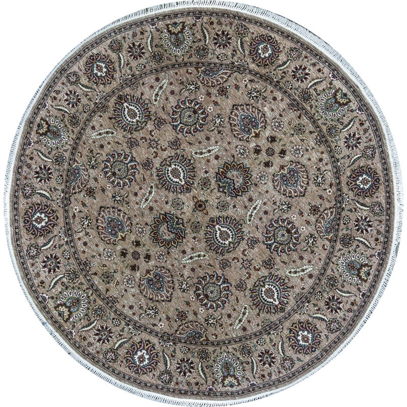 Tapis beige et beige noué à la main de haute qualité