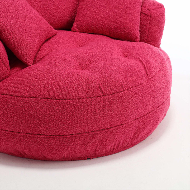 Fauteuil-lit circulaire en chenille Fluffy avec housse amovible, aucun assemblage requis pour un confort et un style instantanés.