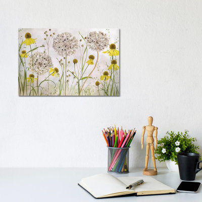 Alliums And Heleniums by Mandy Disher - Print on Canvas