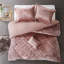 Lit double / grand en velours rosé, avec housse de couette, taies décoratives et oreiller avec literie à fermeture à boutons-117329242-117329244