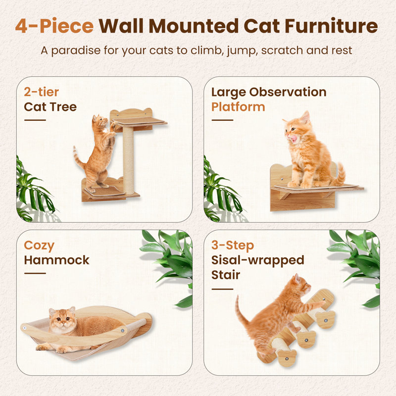 Tapis mural antidérapant pour chat