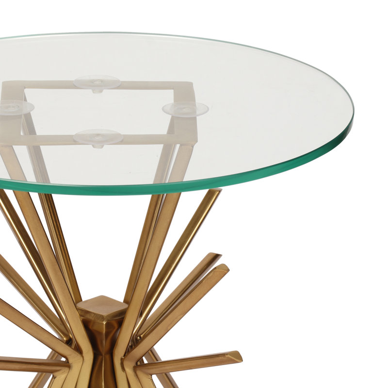 Table de bout Sunburst, Or, Transparent