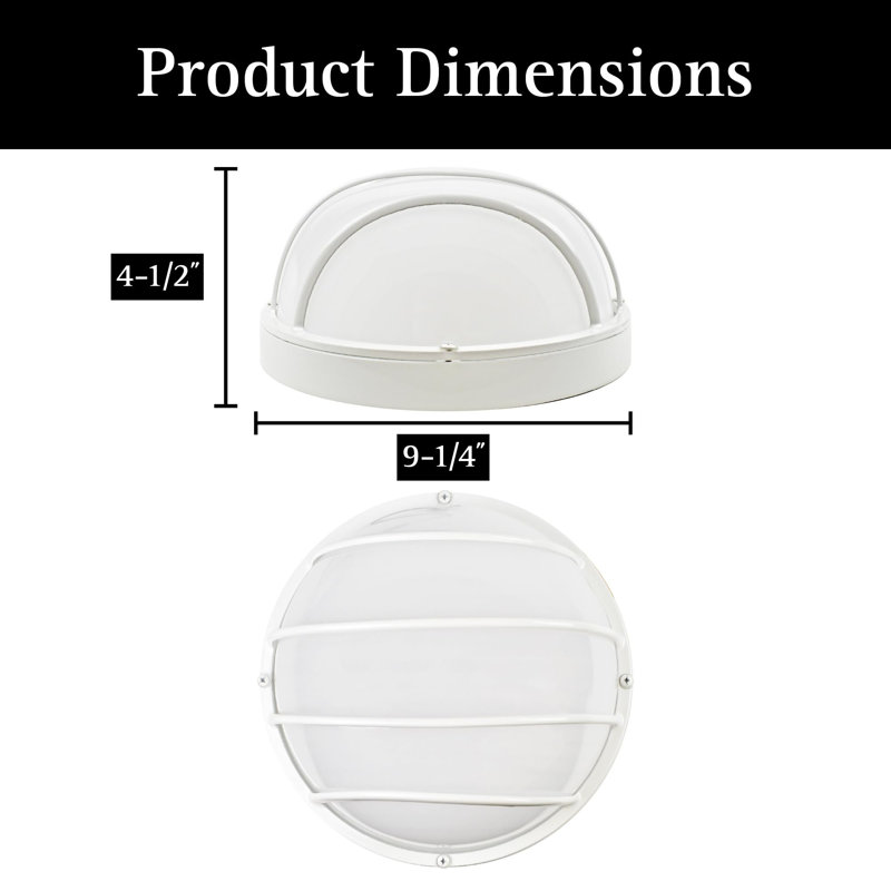 Luminaire utilitaire à cloison à DEL utilitaire, lentille en résine résistante aux rayons UV, 120V triac gradable blanc 800 lumens CCT réglable 3000K / 4000K / 5000K