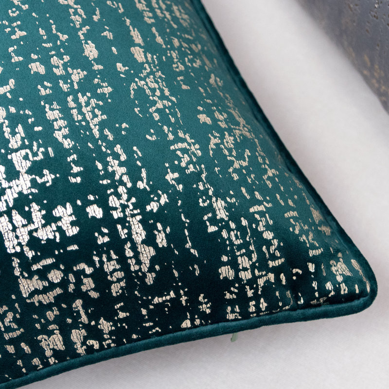  Housse de coussin carré et insert, Vert, 20 po x 20 po, Polyester