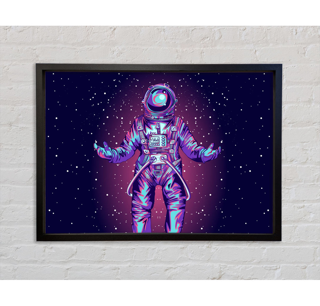 Spaceman Star Purple - Einzelner Bilderrahmen Kunstdrucke auf Leinwand