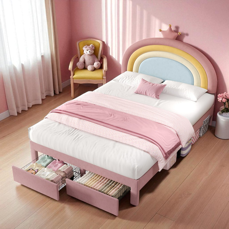 Upholstered Storage Bed, Double (4'6)