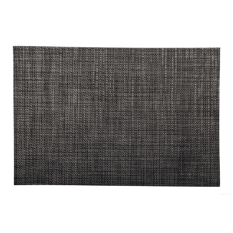 Ensemble de 4 napperons rectangulaires en vinyle, Noir argenté tressé