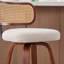 Ensemble de 3 tabourets de bar à hauteur de comptoir de 26 pouces avec dossier en rotin de canne et siège en lin beige, conception pivotante pour la cuisine et le bar-1872398029-1872398030