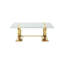 Table basse de style contemporain avec table à tréteaux et plateau rectangulaire-980354980