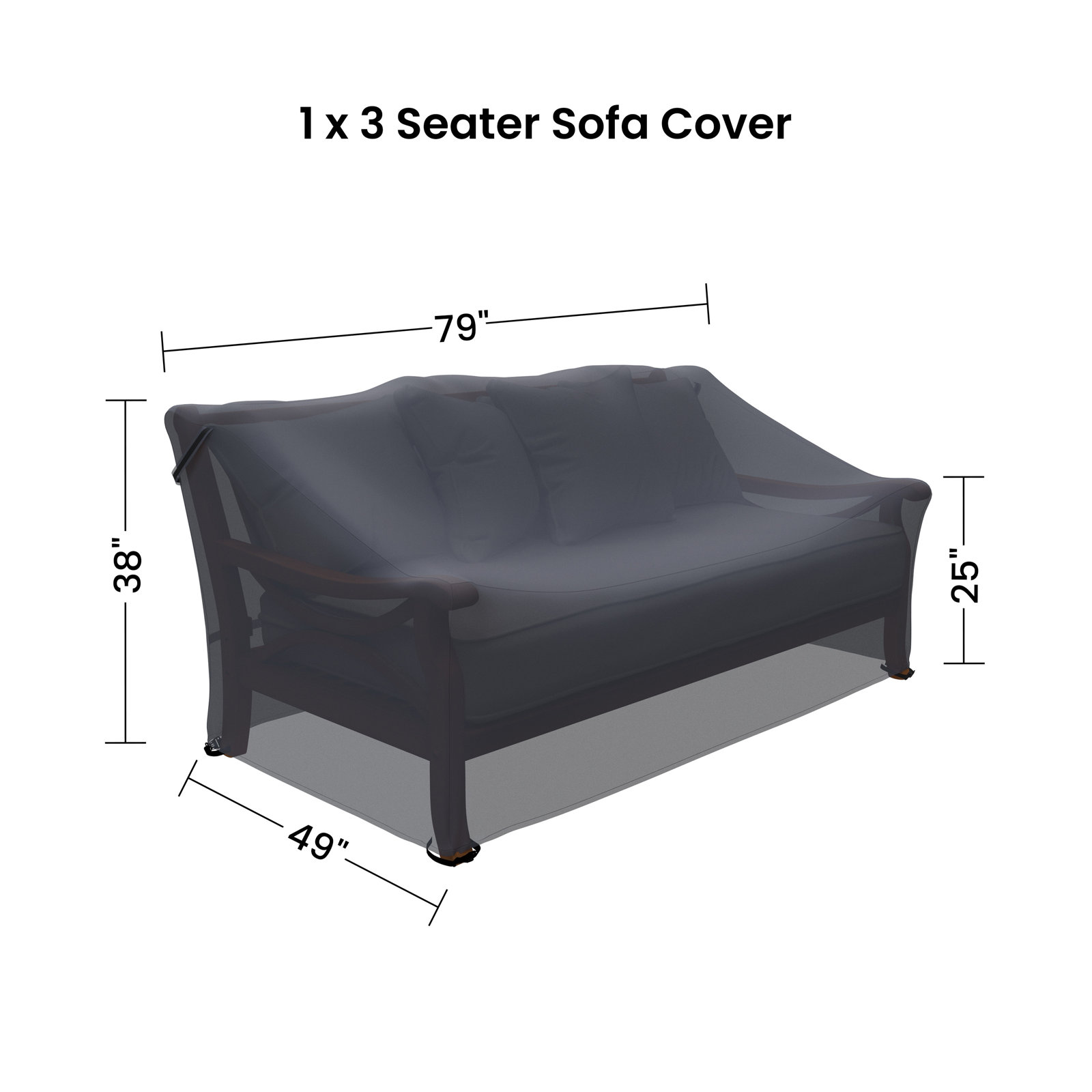 Brunswick 79" Wide Outdoor Teak Patio Daybed Cover