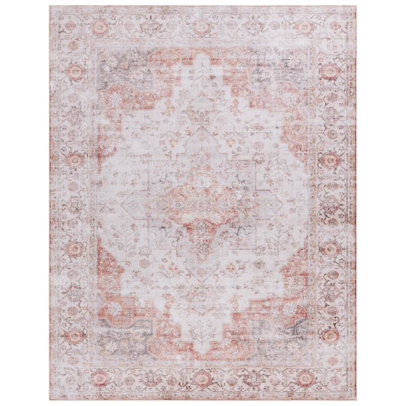 Métier à tisser oriental Sonia gris clair / rouille, Rectangle 5 pi x 7 pi