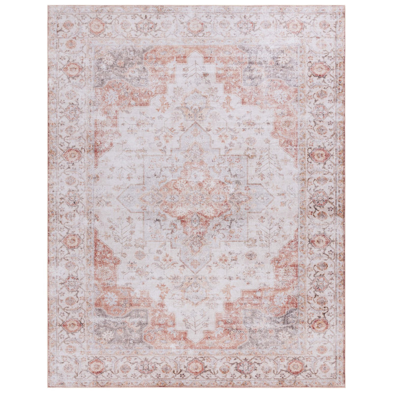 Tapis oriental gris clair / rouille Sonia, Rectangle 6 pi x 9 pi