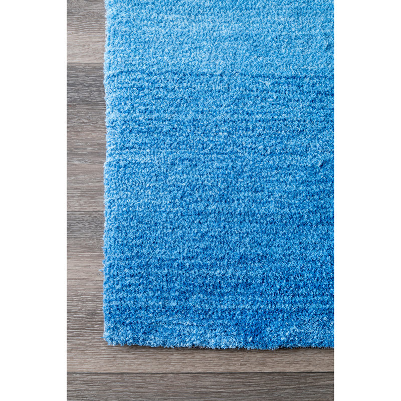 Tapis bleu fait à la main Antwaun, Rectangle 4 pi x 6 pi