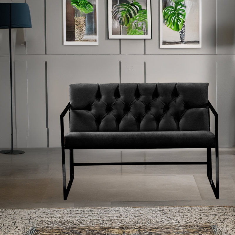2-Seat Sofa, Black, Black