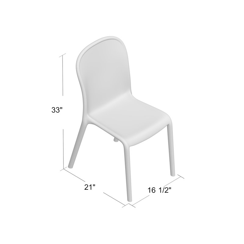 Overlea 17.75'' H Stacking Side Chair, Clear White