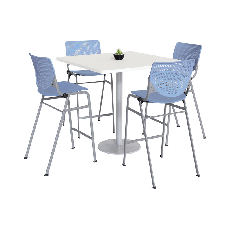 Ensemble de table de salle à manger et chaise Kool L 42 po, Blanc, H 41 po x L 36 po x l 36 po, Rouge Peri