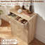 Ensemble de 4 meubles de chambre modernes en bois, comprenant une commode cannelée et deux tables de chevet à 3 tiroirs avec station de recharge.-131428778