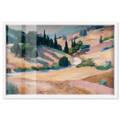 Ochre Hills IV Shadowbox Print Rustic Wall Decor by Art Remedy, White Frame, 55 x 37