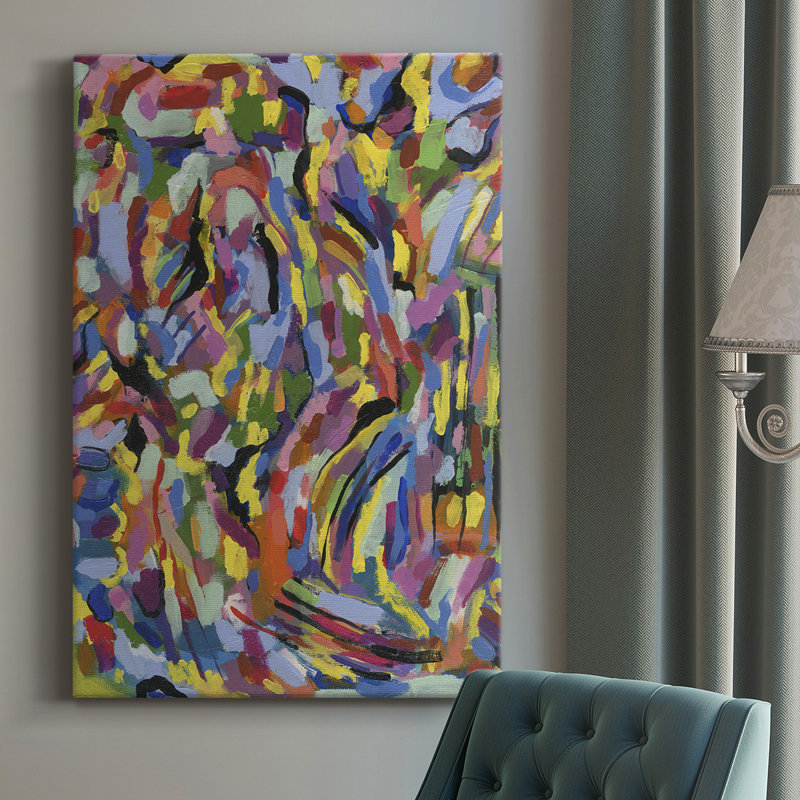 Scram I - peinture sur toile tendue, H 18 po x l 12 po x P 1 po