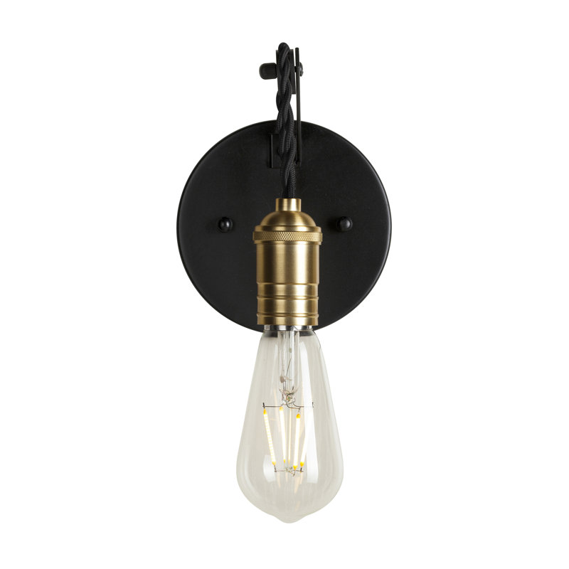 East Adams Wall Sconce, Black/Soft Gold
