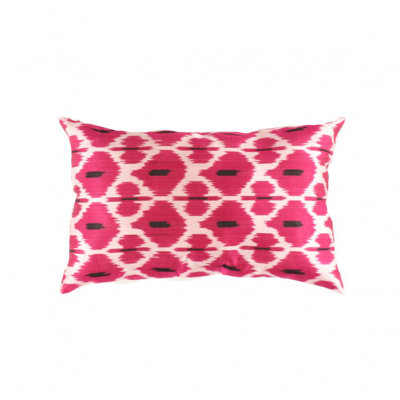 TI 251 Pink Soft Silk Ikat Pillow 16'' X 24''