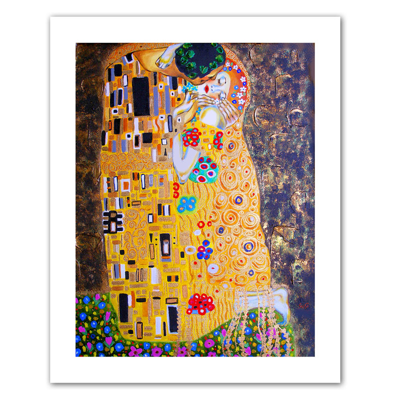 «My Klimt Kiss» par Susi Franco, reproduction d'art sur toile, H 48 po x l 36 po, Toile tendue