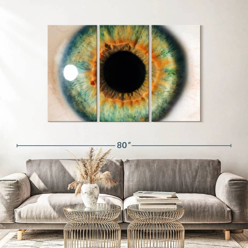 " Green Eye " 3 - Pieces, 36" H x 57" W x 1.25" D