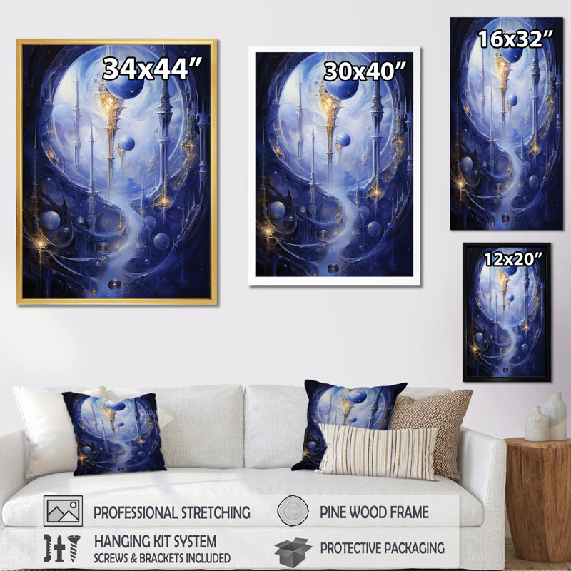 Reproduction d'art surréalisme surréalisme, H 32 po x l 24 po x P 1 po, Toile tendue