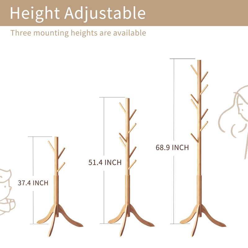 Bamboo Coat Rack, Natural