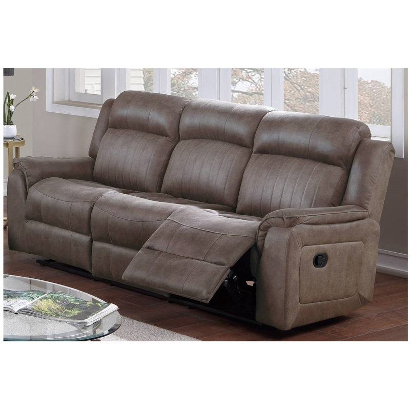 Amoakuh 83.5" Pillow top Arm Reclining Sofa, Coffee Faux Leather