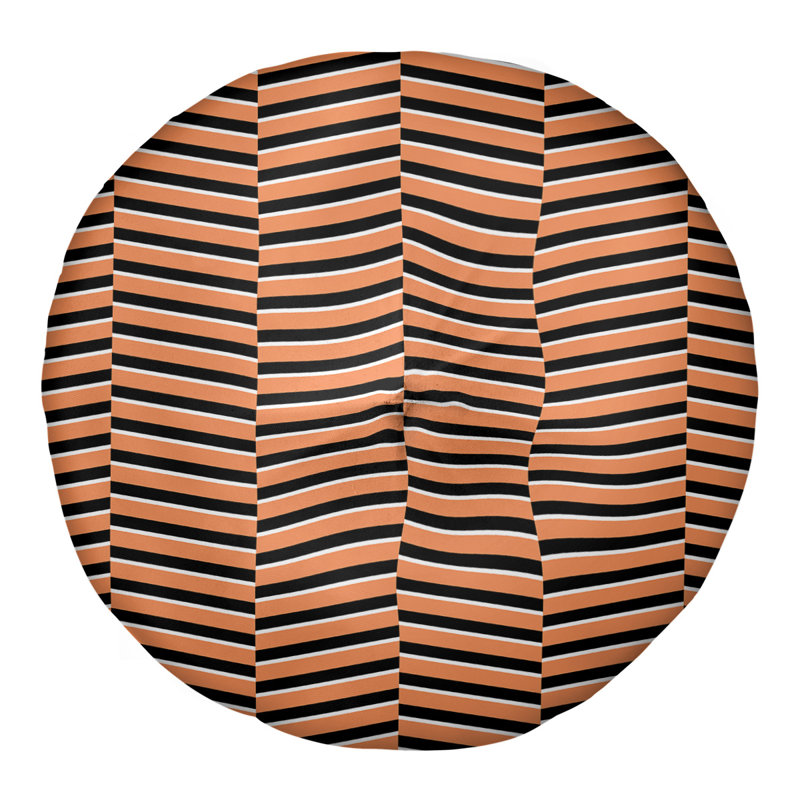 Coussin de sol à rayures fracturées, 26 po x 26 po, Orange