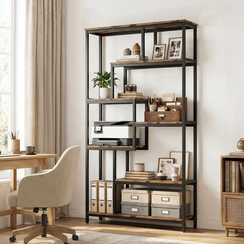 181.8cm H x 98cm W Metal Etagere Bookcase