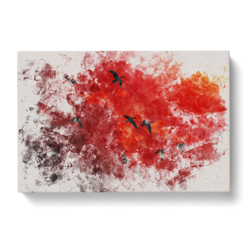 Migratory Geese - Wrapped Canvas Print, 60cm H x 91cm W x 3cm D