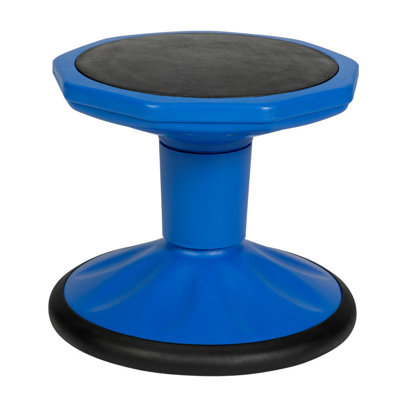 Commercial Fixed Height Collaborative Wobble Stool, 12" H x 12.75" W x 12.75" D, Blue