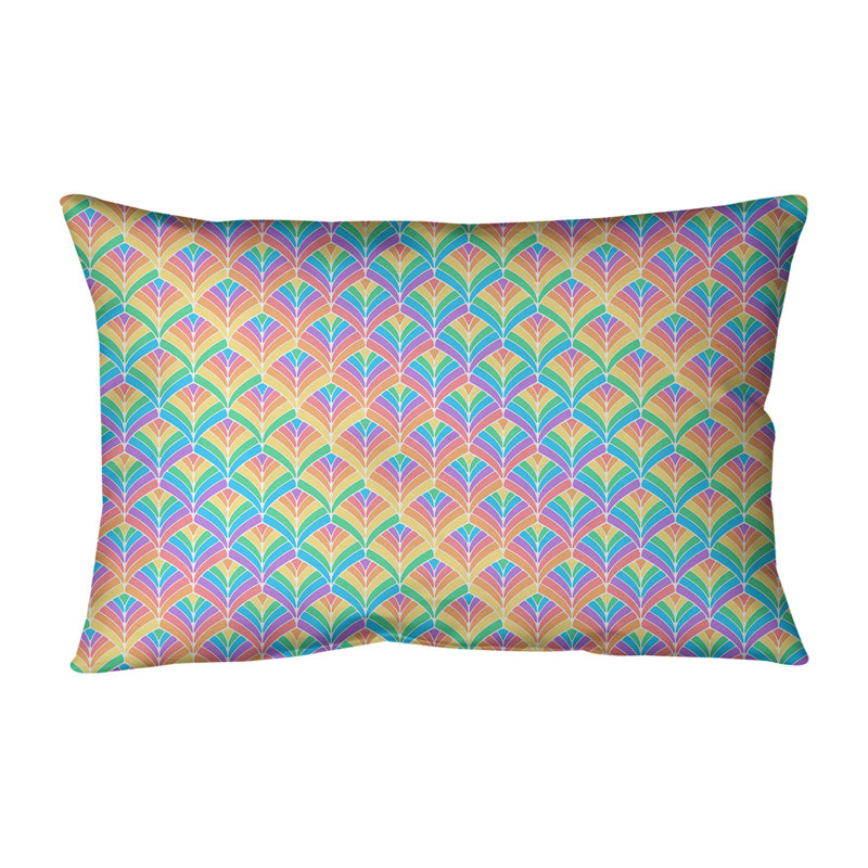 Housse et insert de coussin rectangulaire pastel Katelyn Elizabeth, Polyester / Bourre en polyester, Mauve / Vert
