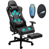Upgraded Massage Gaming Chair 7-Point, Office Chair with Footrest & Lumbar Support, Thickened and Widened Cushions Backrest