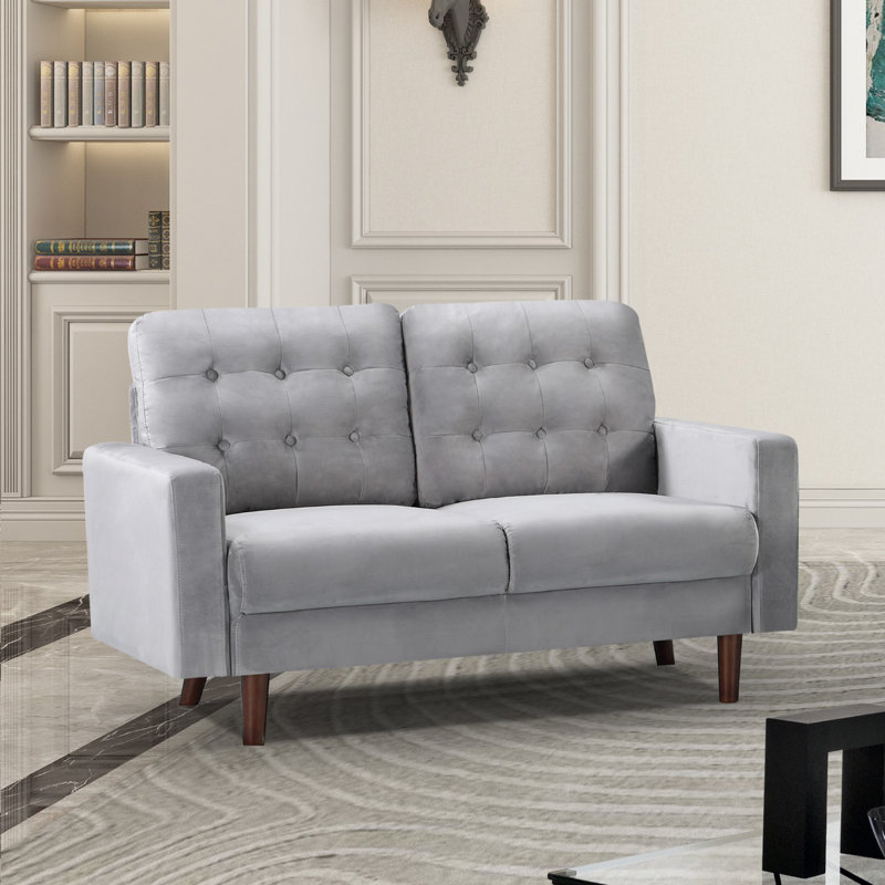 Kiley 2 Seater Velvet Sofa, Grey