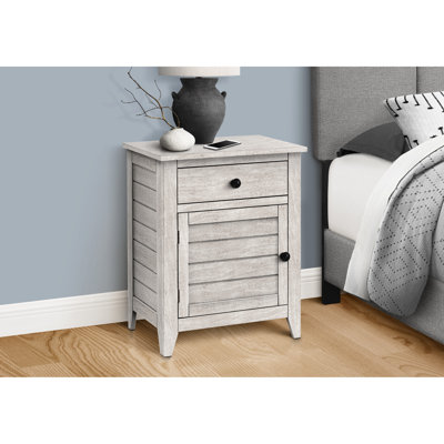 25,95 po Table d'appoint avec placage gris - espace de rangement spacieux pour la table de chevet ou la table d'appoint du salon, en pouces de hauteur et nécessitant des objets