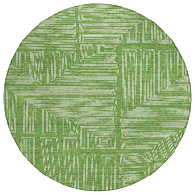 Clayra Green Washable Indoor-Outdoor Rug - 